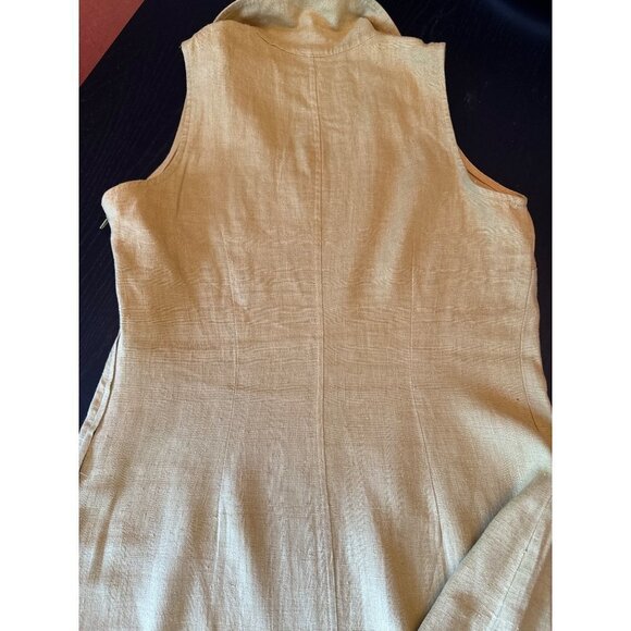 Dare to Dress Mustard Sleeveless Linen Midi Dress Size 7 - Picture 6 of 6